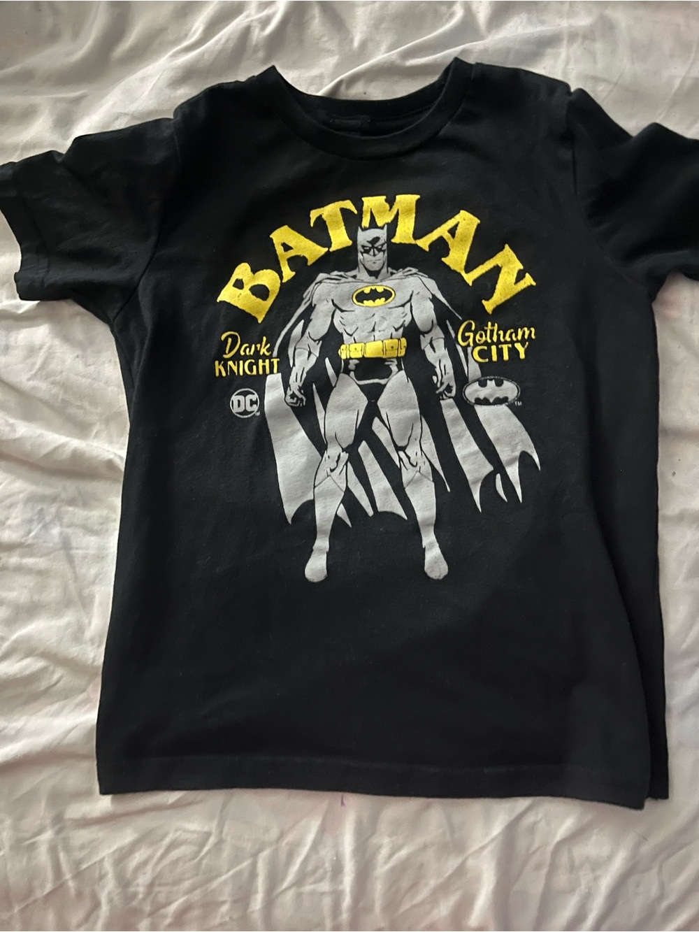 Batman Short-Sleeve Graphic Tee for Kids - Black with Yellow & Gray Print